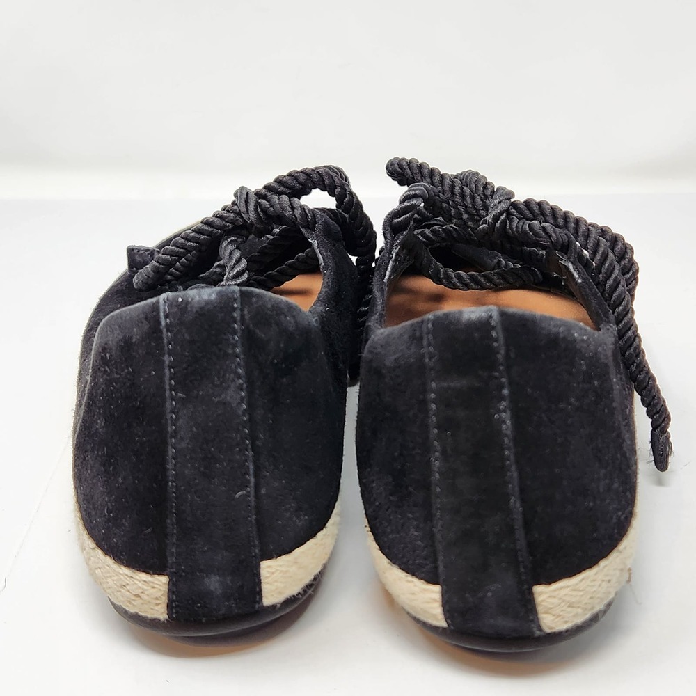 FitFlop Womens Fia Black Suede Lace Up Ballet Flats Size 7.5 Espadrille Comfort - Picture 7 of 9